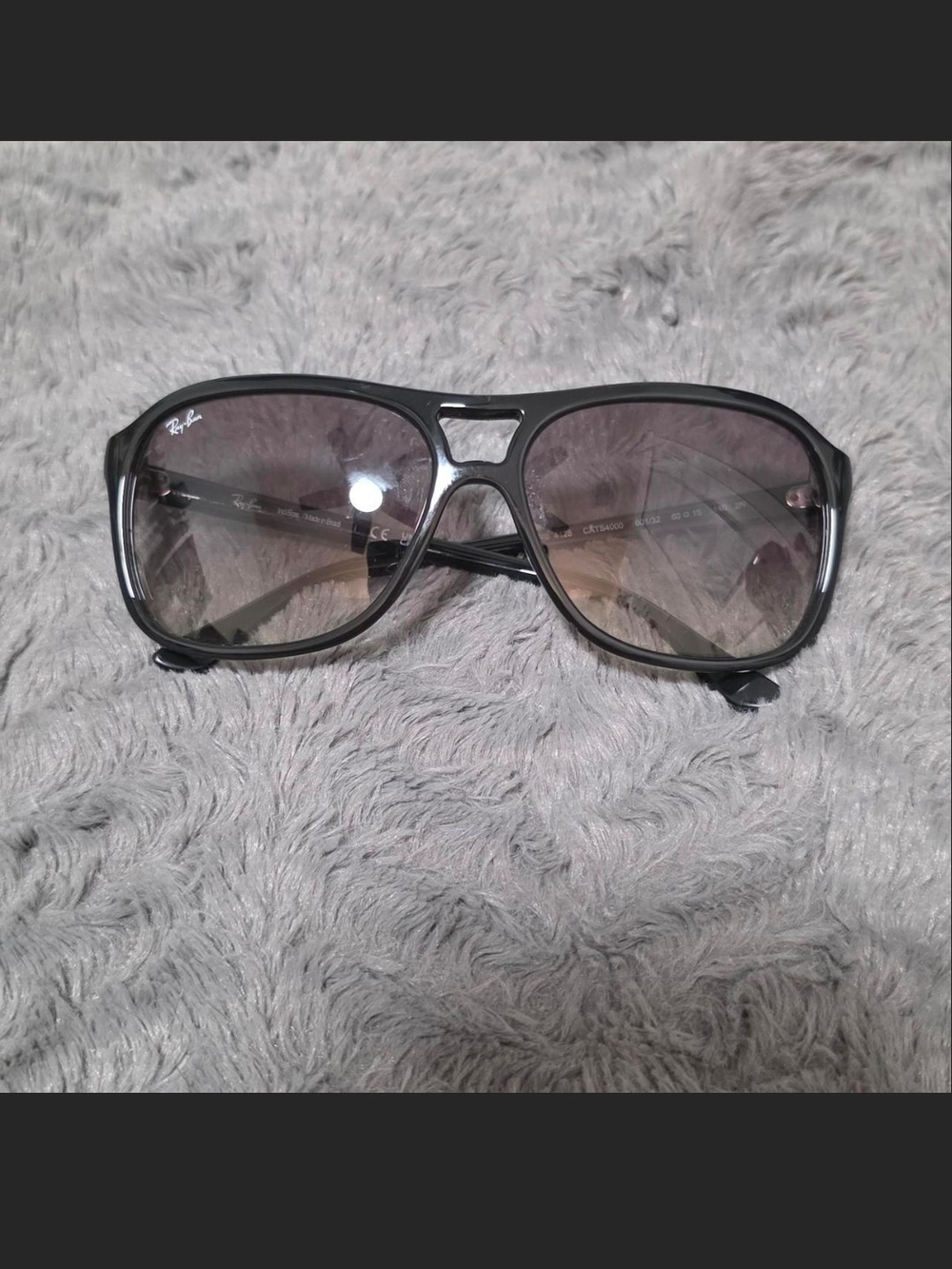 Ray-Ban Black Sunglass Temples with White Logo-NO CASE